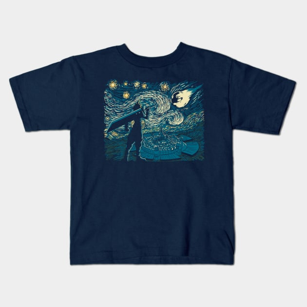 Starry Fantasy Kids T-Shirt by ddjvigo